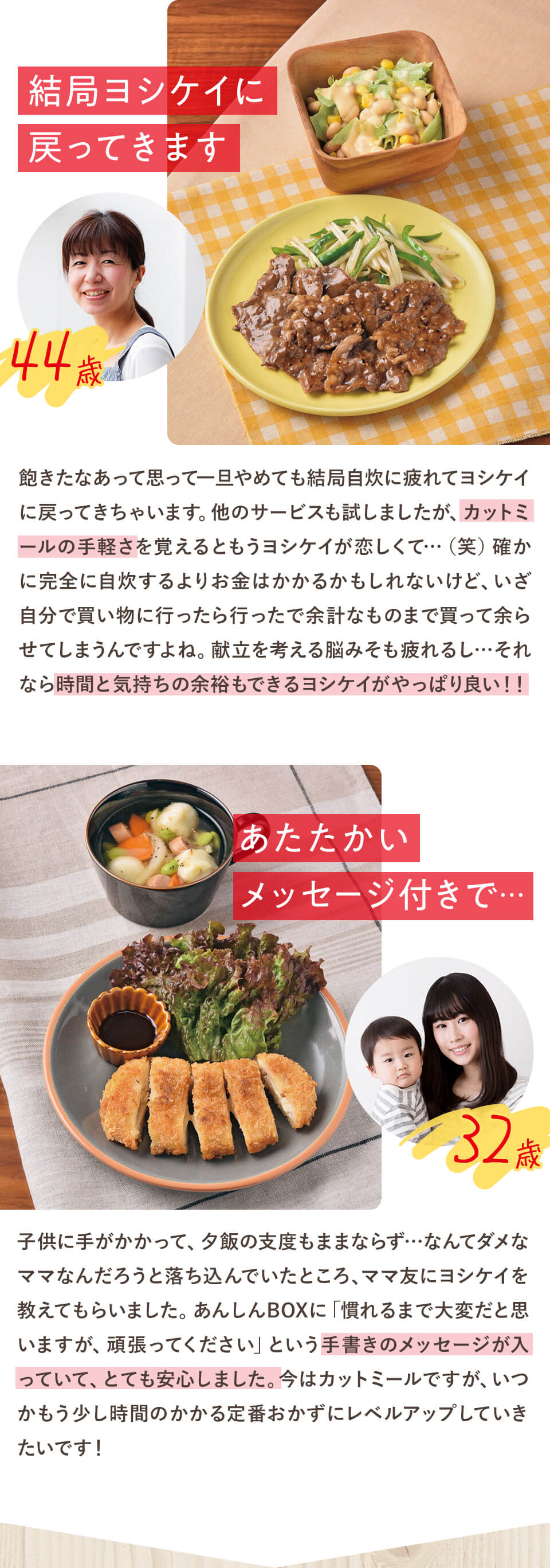 結局ヨシケイに戻ってきます